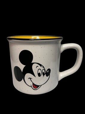 Disney Zak! Designs Mickey Mouse Speckled Ceramic Mug Yellow Interior 13+ oz